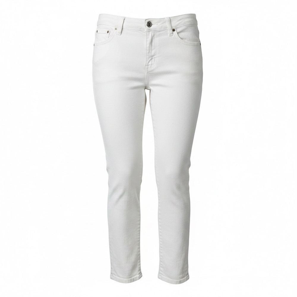 Jennifer Lopez Capri Jeans Womens 8P White Denim Crop Mid Rise 30x22.5
